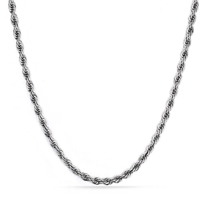 

Granny Chic 24 inch Gold-color Stainless Steel Chain Necklace For Men Women Twist Chain Wide 3mm Wholesale