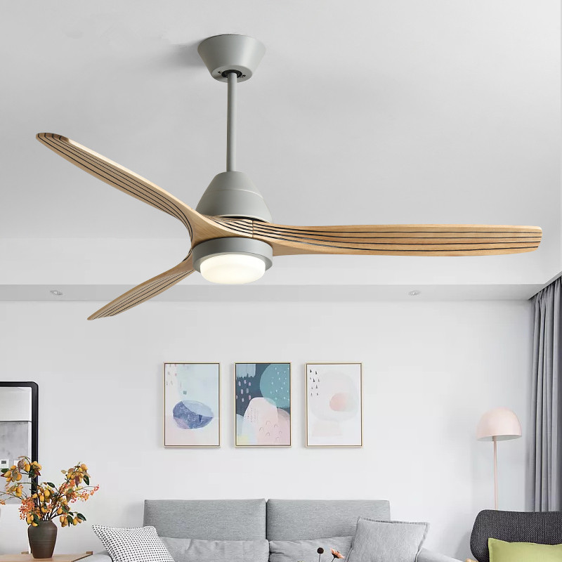 

Nordic ceiling fan light modern minimalist fan light American style living room dining room solid wood ceiling 220V