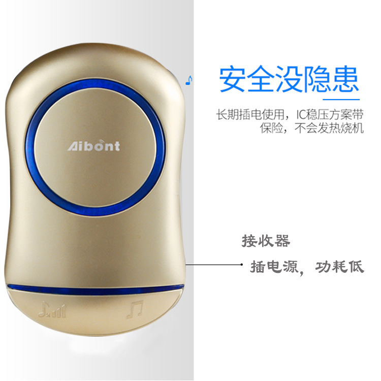 

Battery-free wireless doorbell, self-powered, intelligent electronic waterproof doorbell, British standard, European standard an