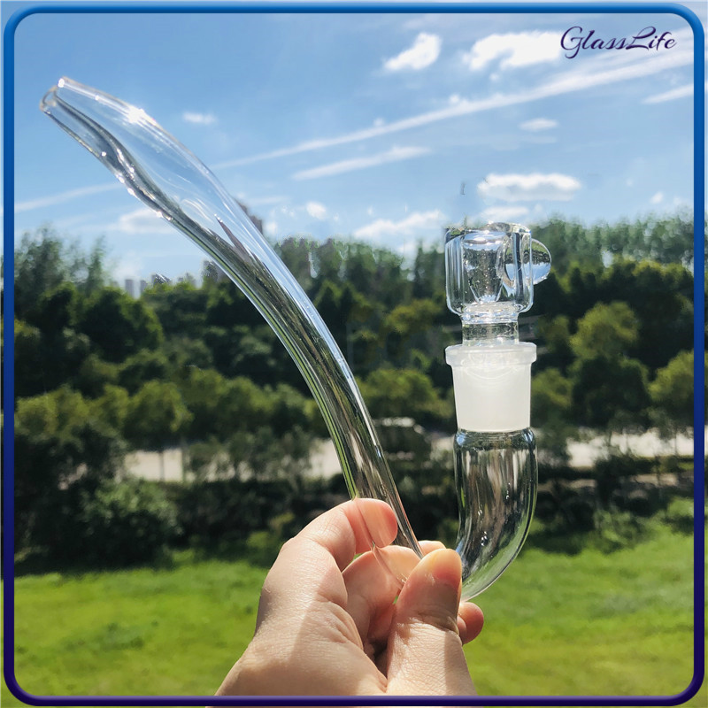

6.6 Inch Glass J Hook Adapters 18mm Female Joint Smoking Accessories For Glass Water Bongs Pipes Wax Oil Burner Bubblers Free Shipping