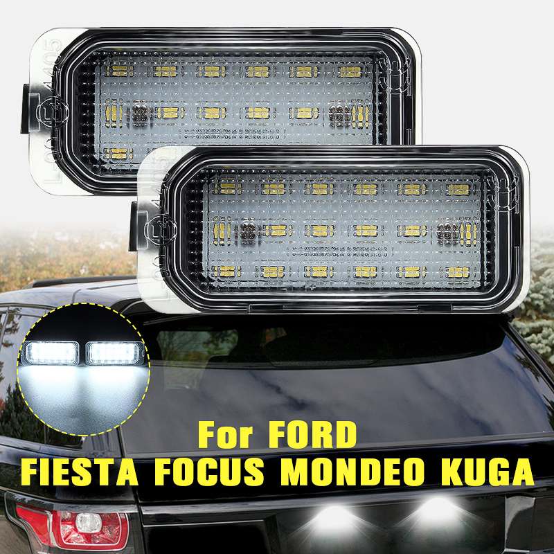 

2pcs LED Number License Plate Light Error Free 5105886 for Focus Fiesta JA8 S-MAX C-MAX Mondeo Kuga Galaxy, As pic