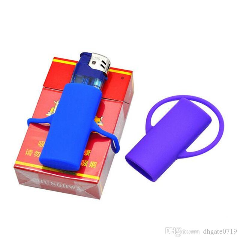 

Different Colors New Silicone Lighter Leash Safe Stash Clip KeyChain Lighter Holder cover Secure Holder Color Random