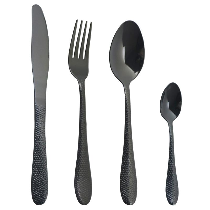 

Black Western Flatware Set 4/8/16Pcs Cutlery Set Knives Forks Spoons Tableware Stainless Steel Dinnerware Silverware