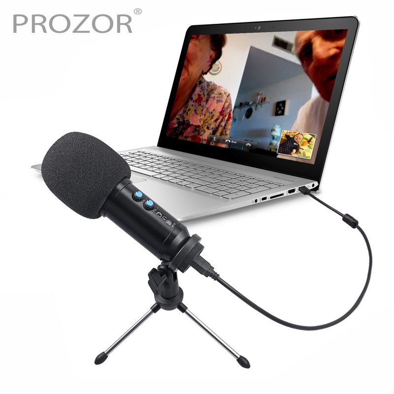 

PROZOR USB Microphone PC Microphone For Computer Plug & Play Home USB Condenser For Games YouTube Videos