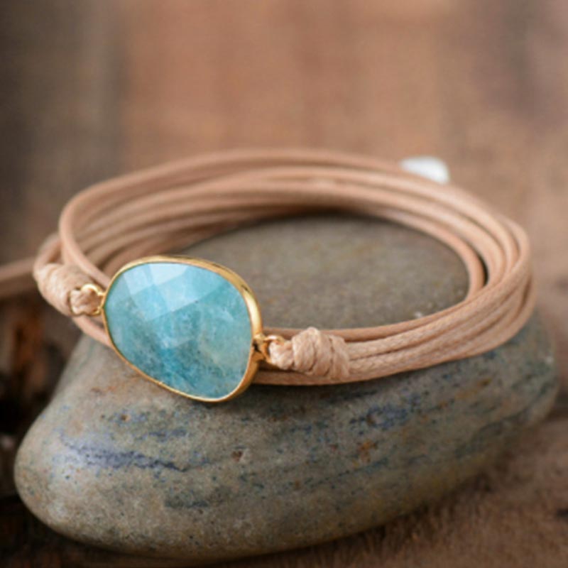 

Rope Wrap Bracelet Natural Stones Labradorite Boho Long Friendship Bracelet Unique Handmade Ethnic Bracelets Dropshipping