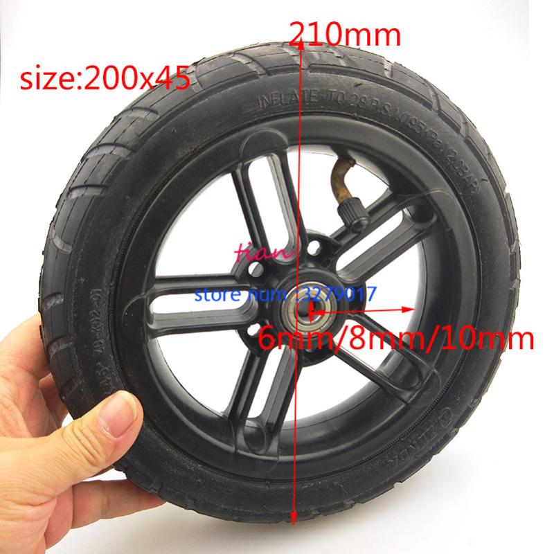 

6mm 8mm 10mm inner hole Good quality wheel 200x45 wheel 8 inch Castor with Tyre & Tube motorcycle parts electric scooter