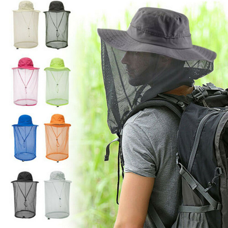 

Mosquito Head Net Sun Hat Bug Bee Protection Mesh Fishing Outdoor Men Women Cap, Black