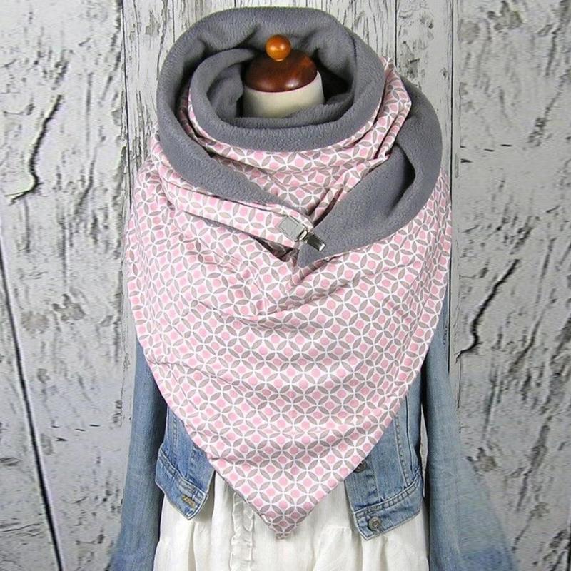 

Women Printing Scarf Fashion Retro Female Multi-Purpose Shawl Button Scarf