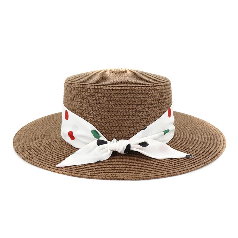 

2020 New Fashion Classical Spring Summer Beach Hat Wide Brim Straw Boater Sun Hats for Women 56-58cm, Pink