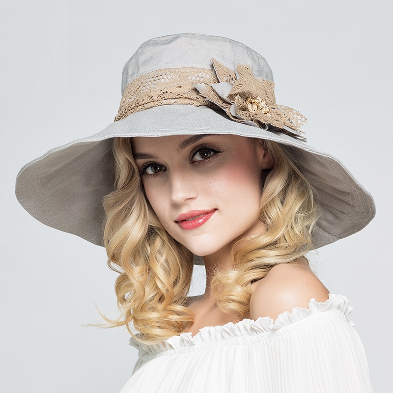 

Lady Cotton Summer Beach Hat Anti UV Sun Protection Large Brimmed Windproof Design Hat New Arrival Fashion Sun Cap B-3708, Green