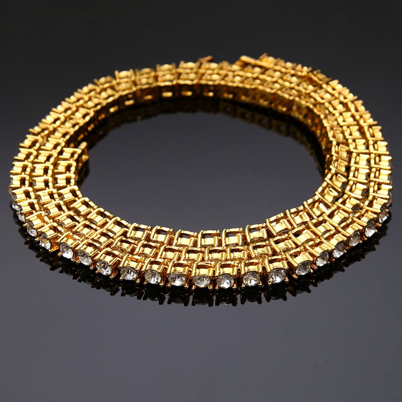 

Manufacturer's Direct Selling Popular Hiphop Fashion Men's Single Row Necklace Full Of European And American Men's And Women's H