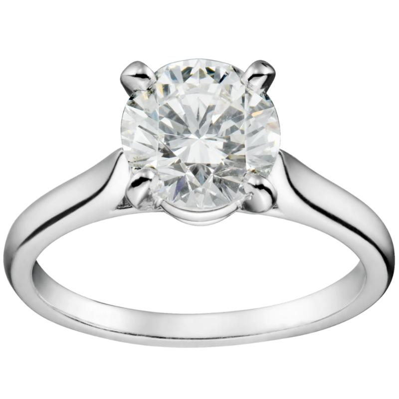 

18K Au750 White Gold Ring Women Wedding Anniversary Engagement Party Ring Round Moissanite Diamond Elegant Romantic Trendy