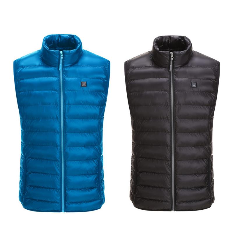 

USB Heated Vest Men Winter Electrical Heated Sleevless Jacket Travel Heating Vest Outdoor Waistcoat Hiking Waterproof Vests 9, Black
