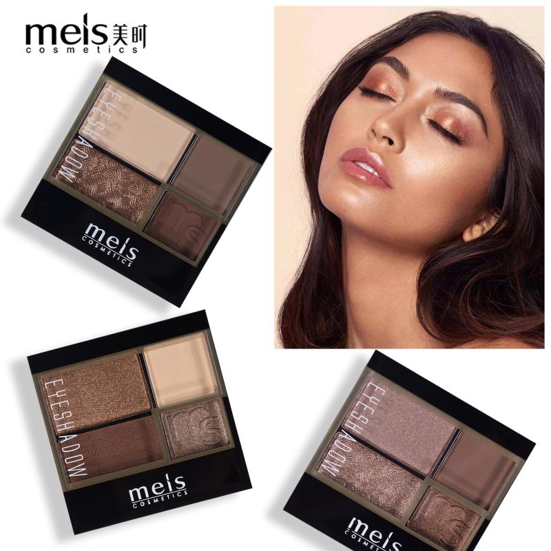 

MEIS New Arrival Charming Eyeshadow 4 Color Eye shadow Palette Make up Palette Shimmer Pigmented EyeShadow Powder Fashion Color, 0458-2
