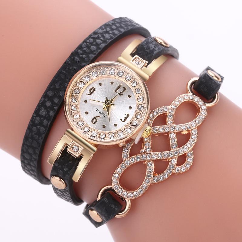 

Woman Fashion Plant Pattern Alloy Steel Strap Analog Quartz Round Watch Female Watches Gifts For Women Watch Woman Clock, Black
