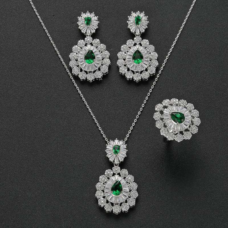

Jewelry Sets HADIYANA Novel Design Many Color Optional Earring And Necklace Sets New Charming Elegant For Women CN1125 Bisuteria, As pic