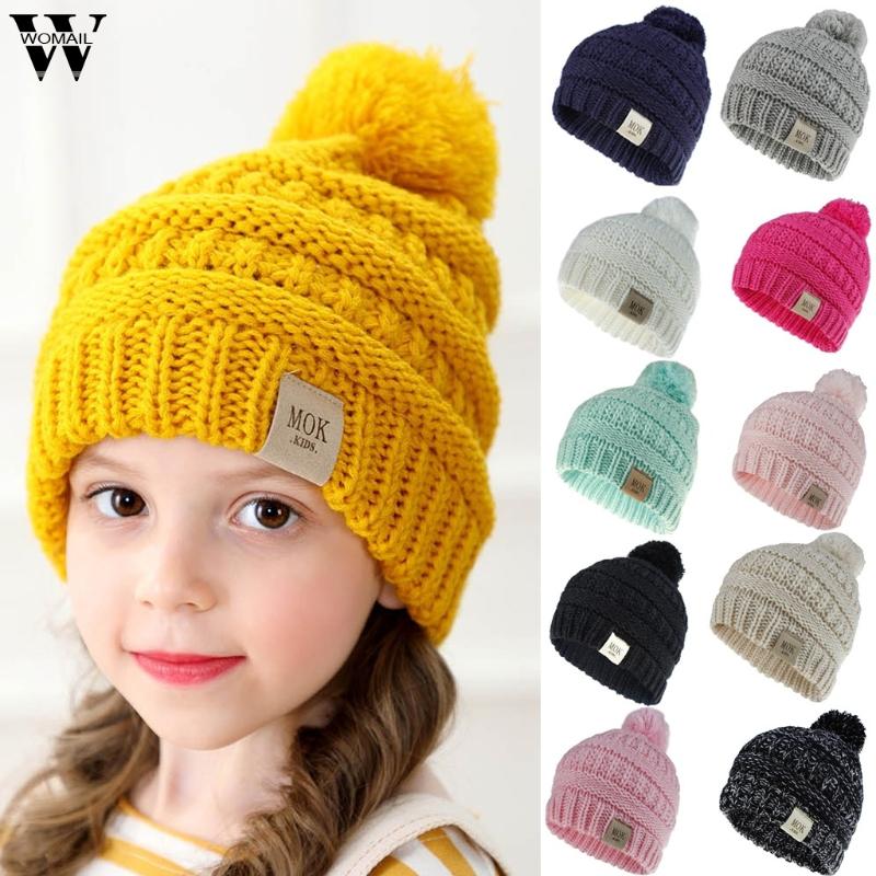 

Womail Hat Winter Girls Boys Child Fashion Comfortable Keep Warm Candy colors Twist casquette Casual Knitted Wool beret enfant, Lp