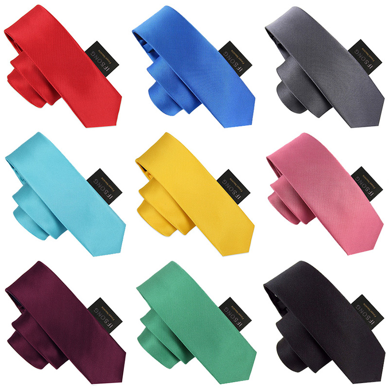 

High Quality 2020 New Designers Brands Fashion Business Casual 6cm Slim Ties for Men Necktie Solid Color Work with Gift Box