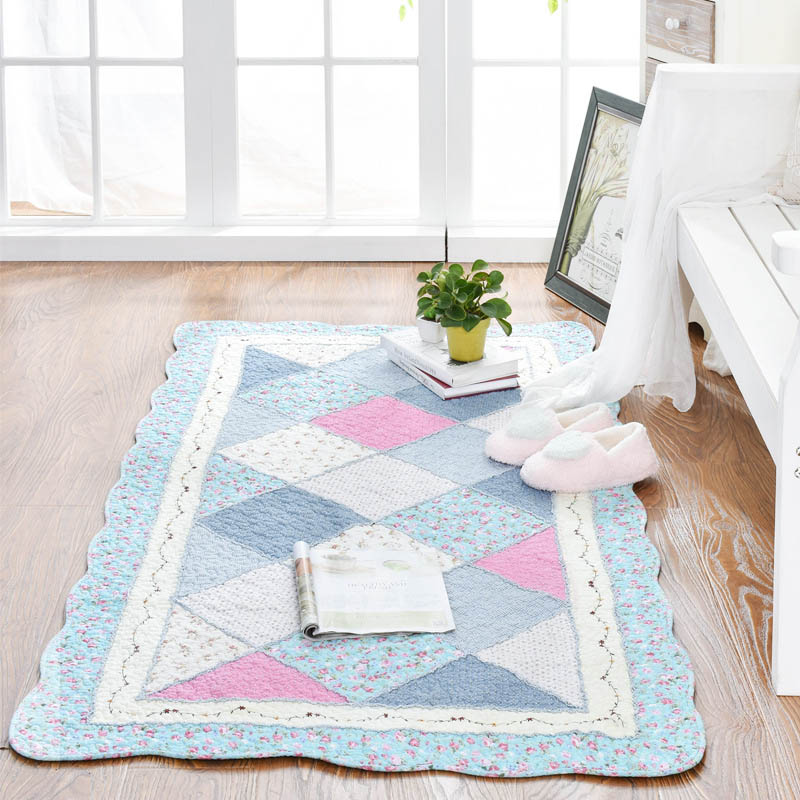 

Carpets Hand Patchwork Cotton Carpet For Living Room Large Quilted Anti Slip Floor Mat Bedroom Decor Rugs Entrance Doormat Machine Wash