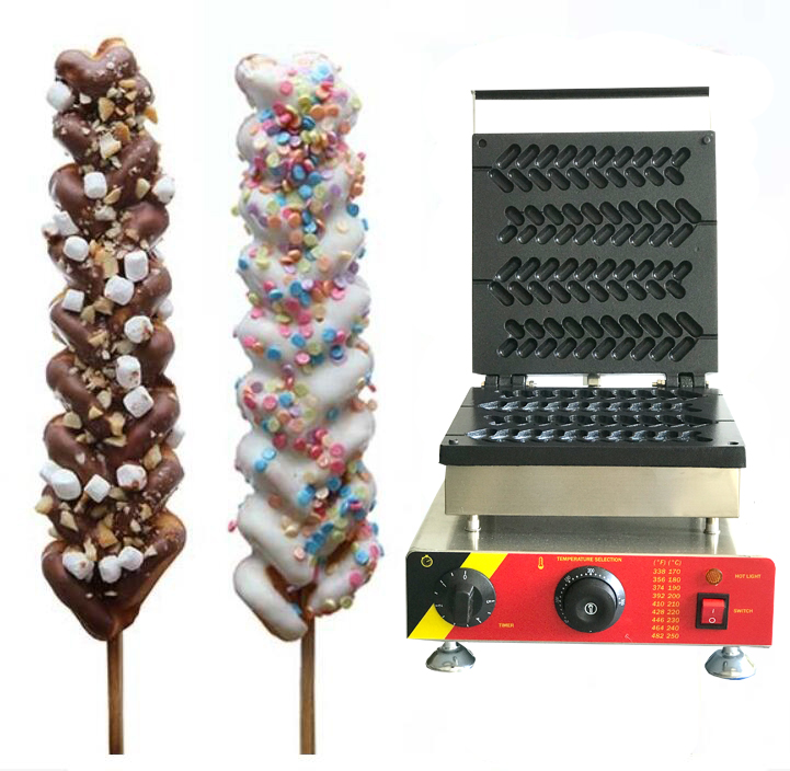 

Free shipping New Product Commercial Use 4 Pcs Lolly Waffle sticks machine hot dog waffle stick