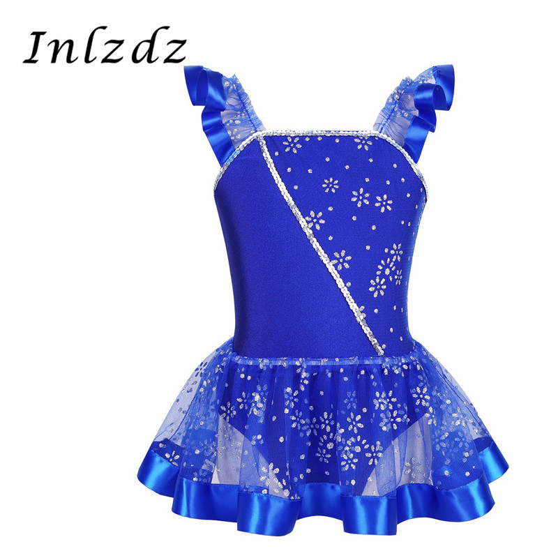

Ballet Leotard Dress for Kids Girls Gymnastic Swimsuit for Dancing with Skirt Ballerina Tulle Dancewear Children Leotard Costume, White