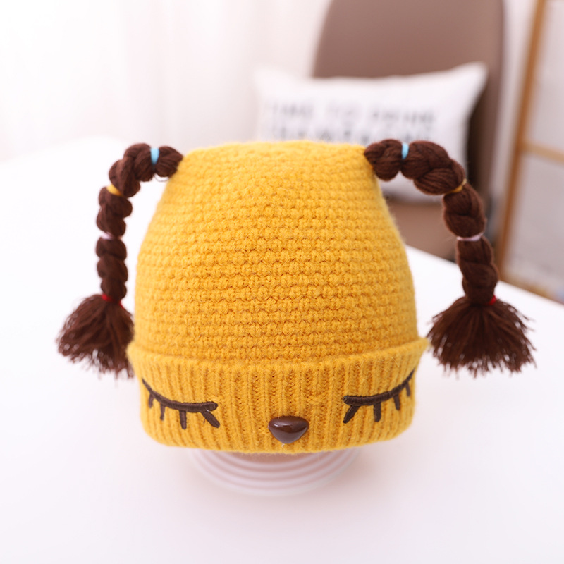 

New Braided Hat baby knit hat autumn And winter baby wool warm beanie