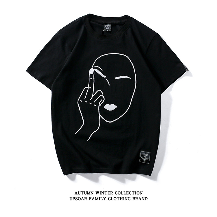 

Smiley face Designer T-shirt Fashion casual men's and women's short sleeves black and white high quality cotton T-shirt S-2XL