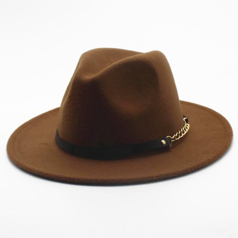 

Seioum Brand Jazz Hat Unisex Wool Wide Brim Fedoras Hats Women Vintage Wide Brim Floppy Chapeau Femme Panama Hat, Black