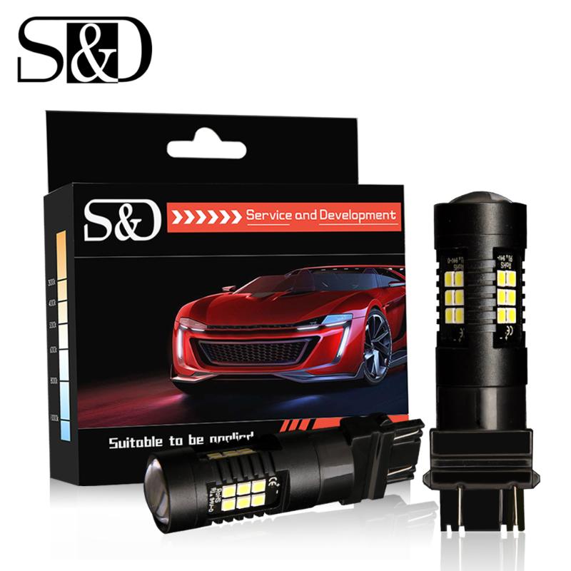 

2pcs 1200Lm T20 3156 3157 LED Bulb P27W P27 7w LED Lamp White Red Amber Car Brake Reverse Light 12V Turn Signal 21SMD 3030 D035, As pic