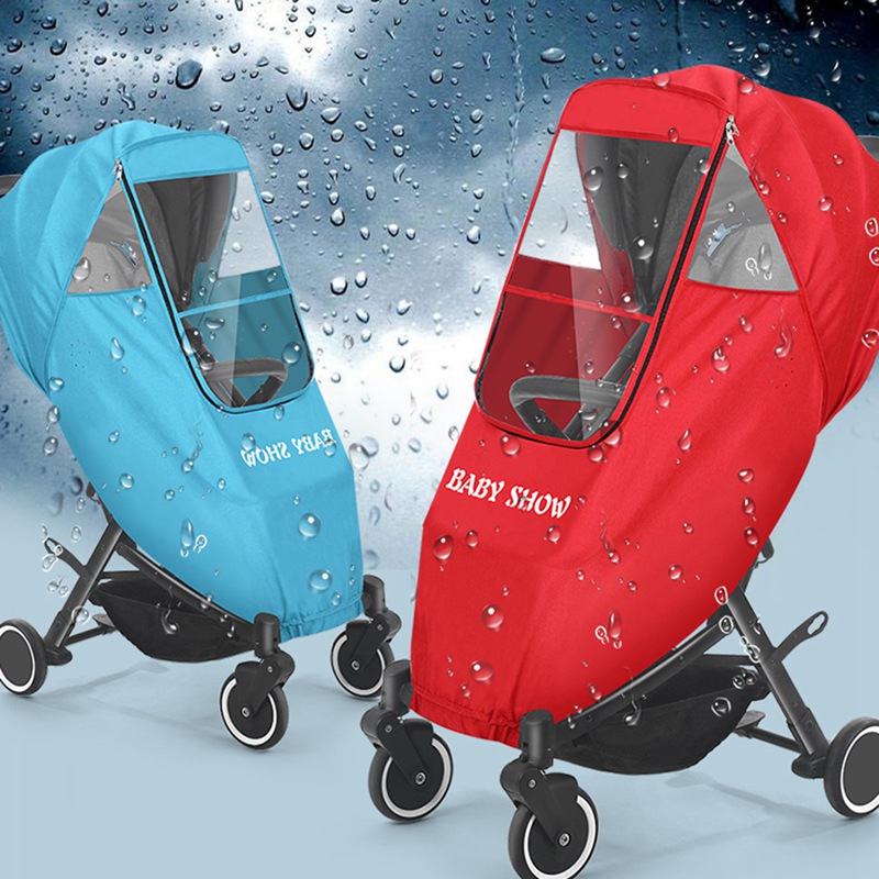 

Kids Pram Raincover Universal Baby Stroller Rain Cover Breathable Warm Pushchairs Raincoat Waterproof Dust Shield with Windows