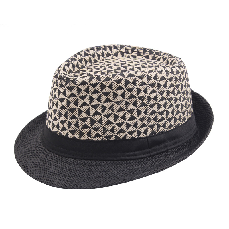 

Factory Price! 5PCS Wholesale Summer Sun Hats Women Men Outdoor Men Vintage Straw Beach Panama Hats Fedoras Jazz Hat, Black