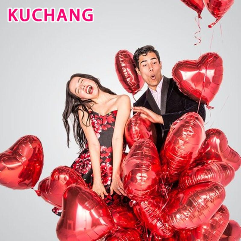 

10pcs 18inch Rose Gold Red Foil Heart Inflatable Balloons Helium Birthday Wedding Valentine's Day Globos Decor Supplies Gifts