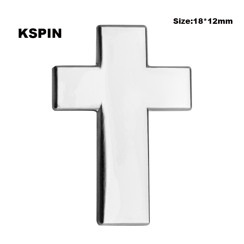 

Silvery Cross Metal Badges On A Pin Brooch Jewelry Rozetten Papier XY0109-1