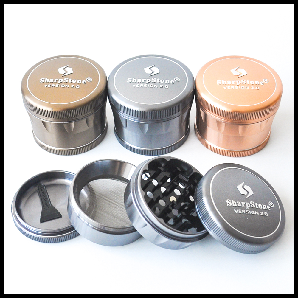 

100% Original Sharpstone Version 2.0 Grinder Aluminium Alloy Herb Grinders Tobacco Crusher Grinder 4Layers 2.5inches herb grinder