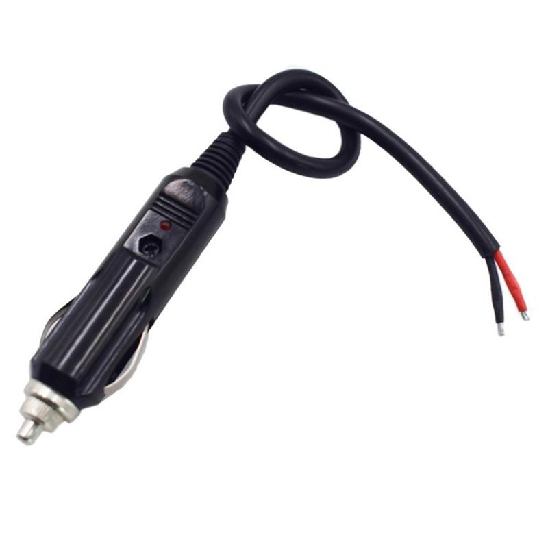 

12V-24V Universal Car Auto Connector With Fuse Tube Cigarette Lighter Power Supply Adapter Plug Socket, As pic