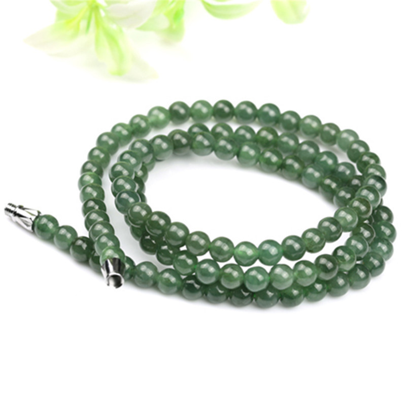 

Natural Emerald Green Beads 6-8-10mm Bracelet Necklace Charm Jewellery Fashion Hand-Carved Man Woman Luck Gifts Amulet 18