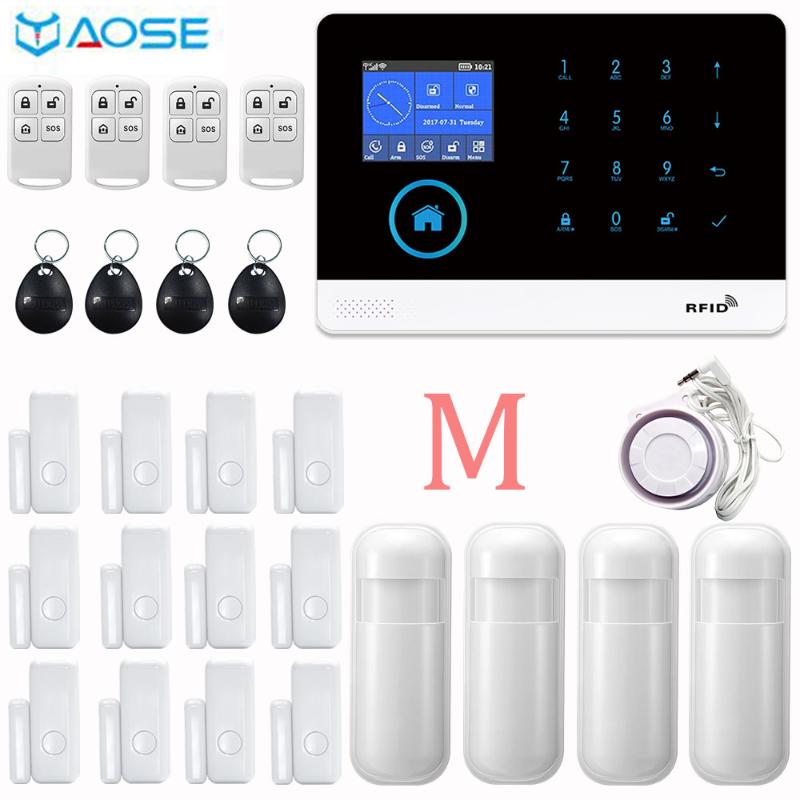 

YAOSE GSM SIM Card Home Security Alarm WIFI Wireless Smart Home Kit With Smoke Detector Mini Siren Notice For Power off