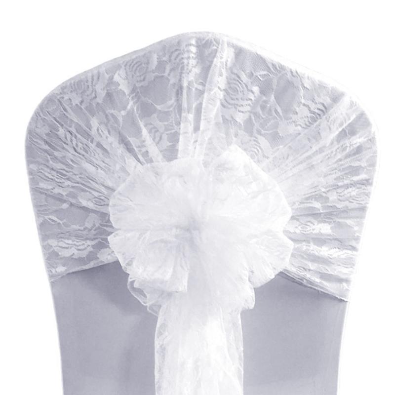

High Quality White Lace Chair Cover Hood for Weddings Events Party Ceremony Hotel Banquet Decoration Lace Chair Back Caps