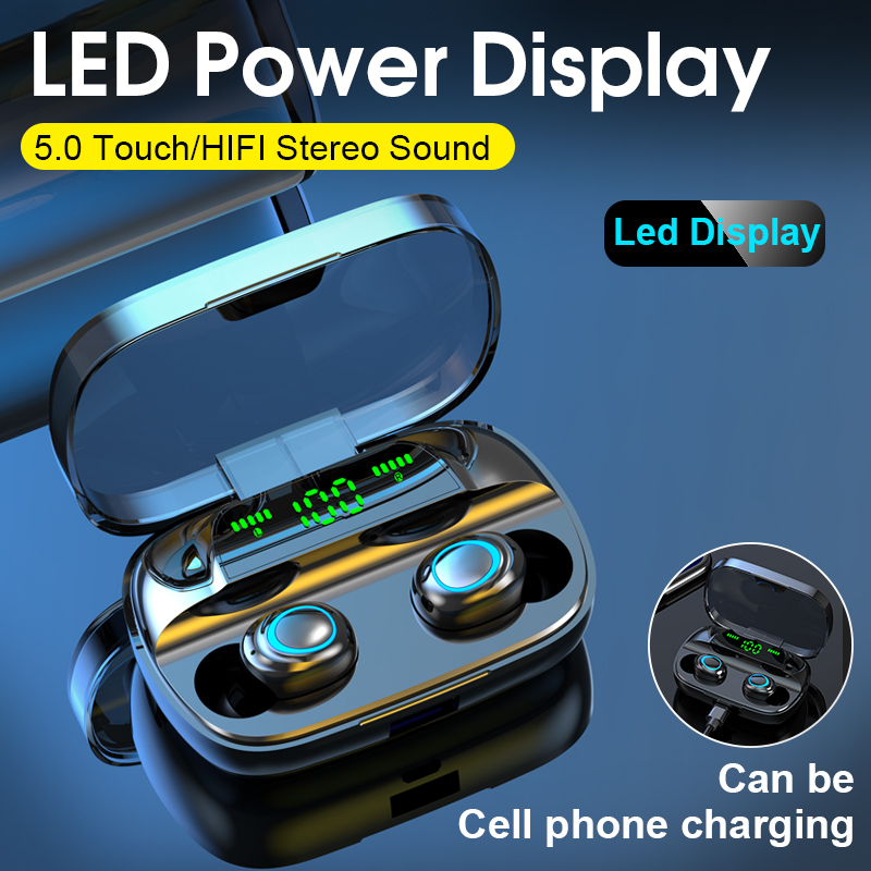 

Wireless Bluetooth Headphones Stereo Noise Canceling Waterproof Mini Running In-Ear HD Call Earbuds with Microphone