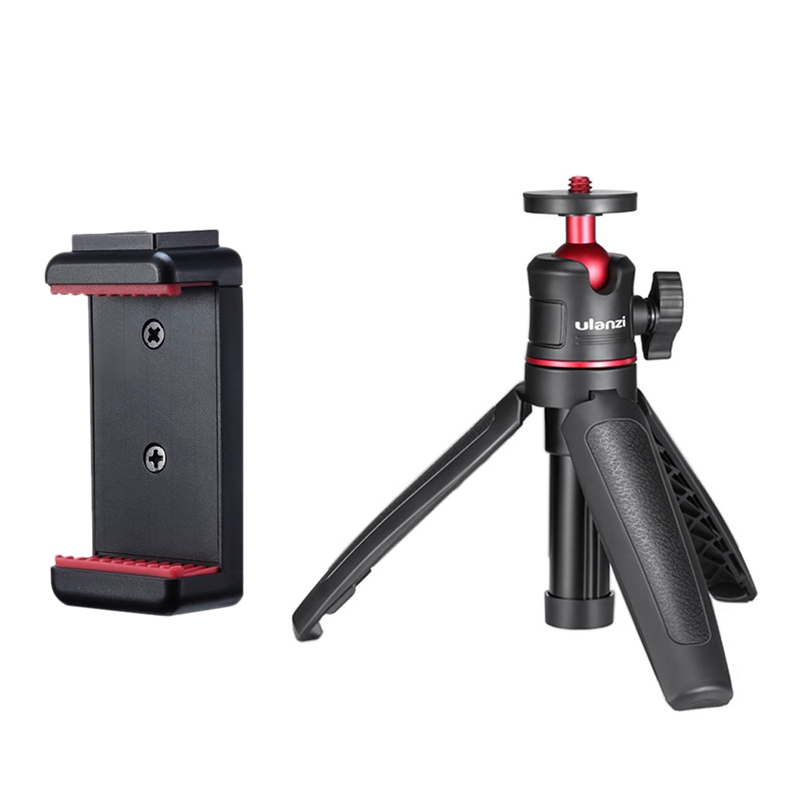 

Ulanzi 2 Pcs Tripod: 1 Pcs MT-08 Desktop Mini Portable Tripod with 1/4 Screw to DSLR Cameras & 1 ST-07 Cold Shoe Phone Mount