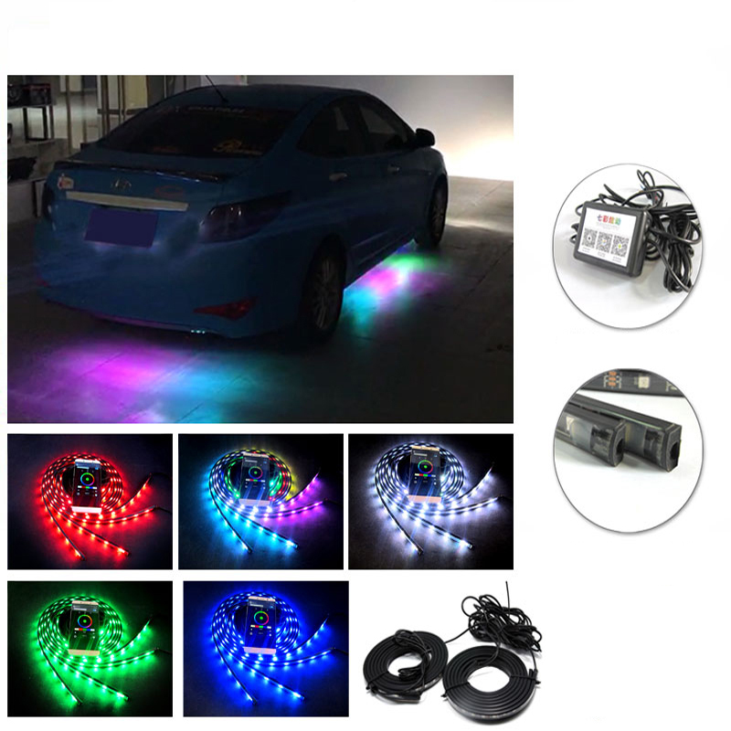 

DUU Welcome Lamp Car Styling Led RGB Strip Lights Colors Colorful Car Interior Decorative With Remote Control