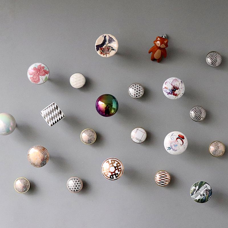 

4pcs/lot Natural Stone animal Porcelain decoration Single hole Cabinet drawer handle Watercolor painting Colorful ceramics metal