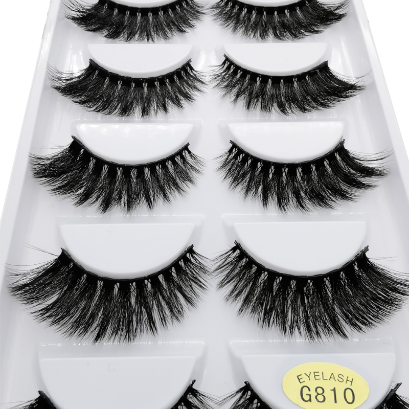 

5pairs Eyelashes Mink Eyelashes Criss-cross Strands Cruelty Free High Volume Mink Lashes Soft Dramatic Eye lashes Makeup