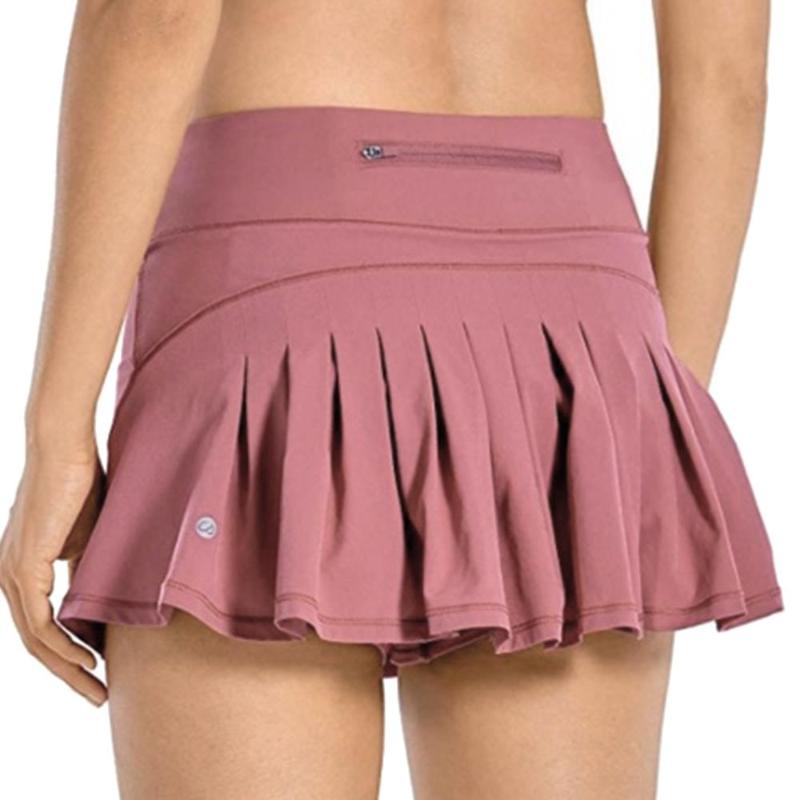 

with Pocket Compression Shorts Fitness Sports Shorts Ladies High Waist Double Layered Pocket Three-Point Sports Pants Skirt, Black