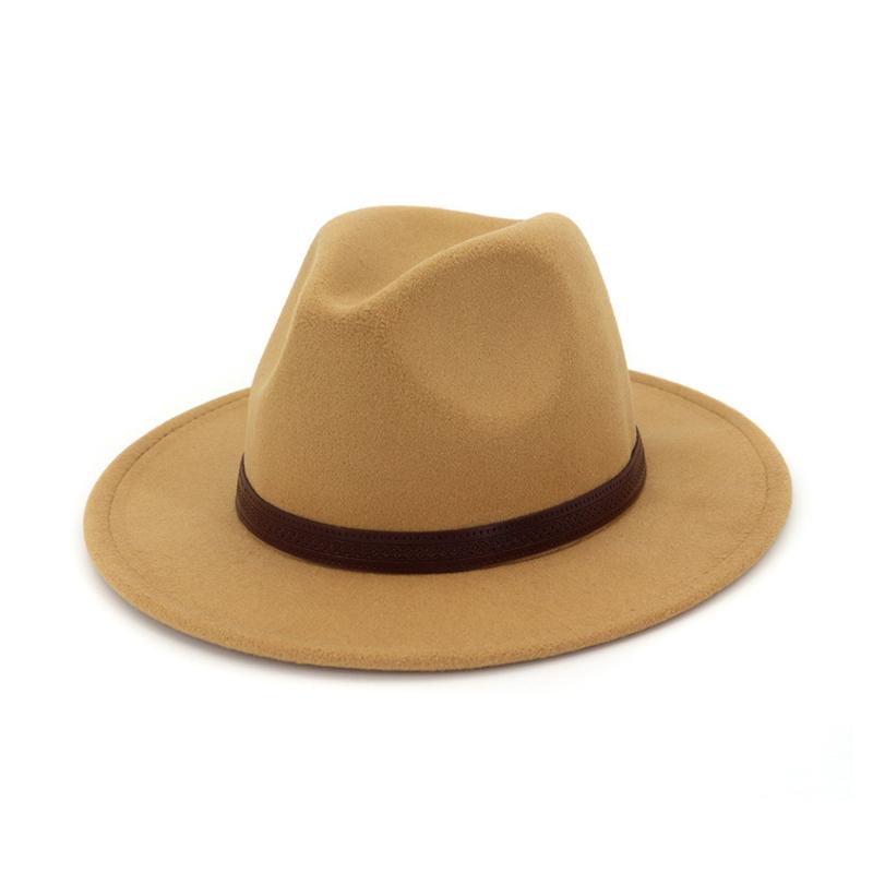 

Women Men Wool Fedora Hat With Leather Ribbon Gentleman Elegant Lady Winter Autumn Hat, Green