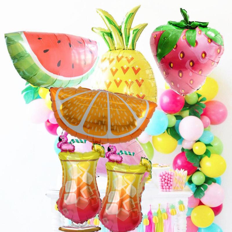 

Flamingo Theme Foil Balloons Tropical Luau Party Supplie Jumbo Shape Fruit Summer Party Birthday Decoration gift