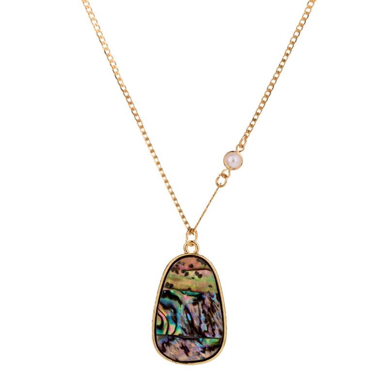 

Fashion Acrylic Abalone Shell Pendant Bauble Mini Pearl Bead Charm Necklace Jewelry Summer Beach Accessories Party Gift