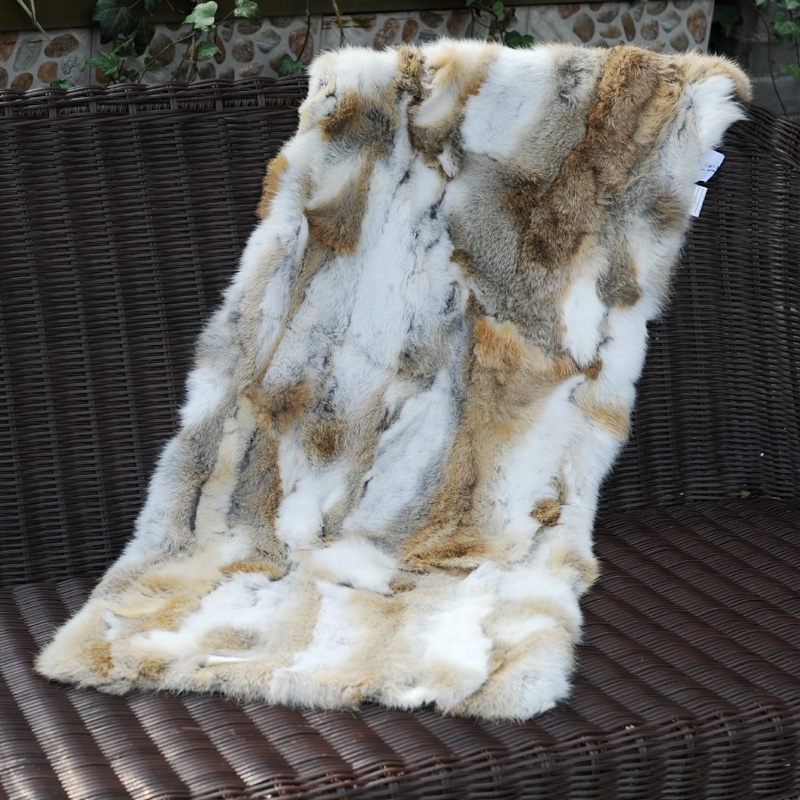 

Blankets CX-D-18D Bed Mat Custom Made Patchwork Fur Real Sofa Area Rug~Drop Blanket