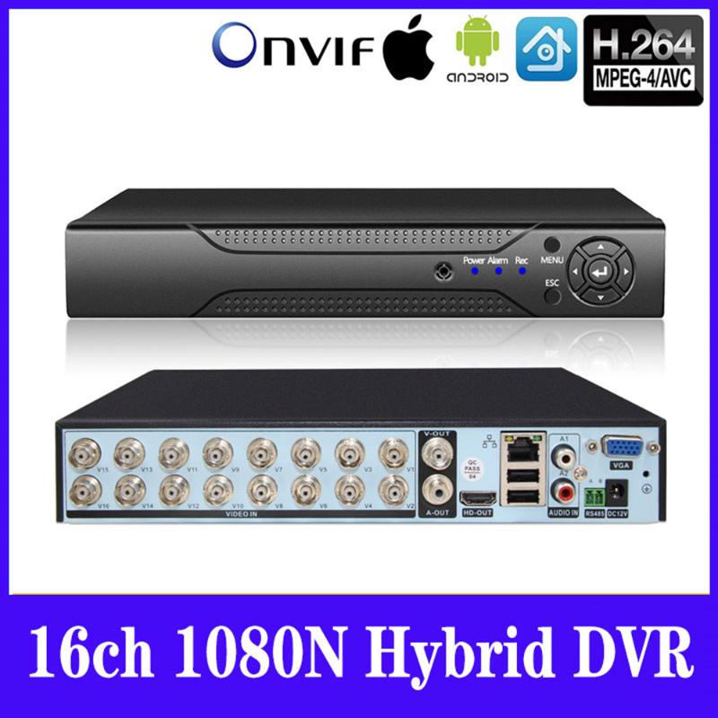 

5in1 16ch * 1080N AHD DVR de vigilancia de seguridad CCTV Video grabador HybridDVR For1080P/720 P/960 H analógico AHD CVI TVI IP