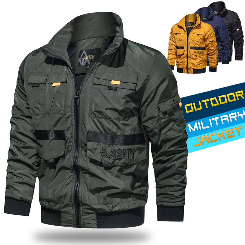 

Windbreaker Jacket Men 2020 Embroidery Letter Bomber Jackets Mens Casual Army Flight Coat Autumn Fashion Zipper Jacket, Mg221 army green